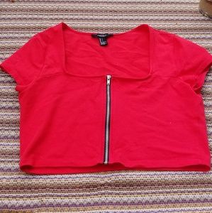 🌋 Red hot 21 crop top